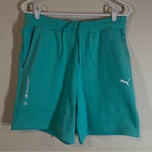 Puma X BMW Mortorsports Essentials Shorts 7in Teal Sweatshorts $50 - Small